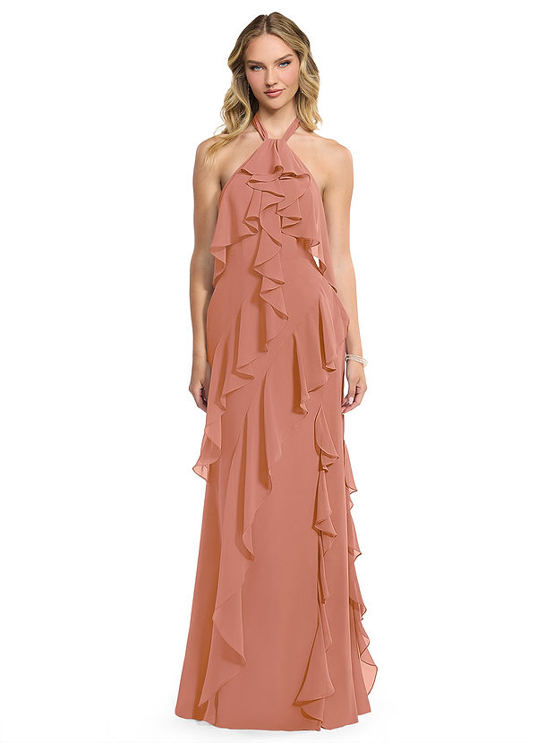 Azazie Velma Suknie dla druhen Linia A Rozcięcie z boku Szyfon Do ziemi Sukienka image1