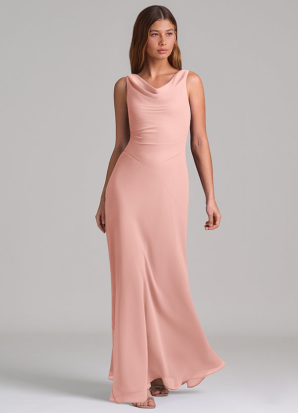 Azazie Nerine Brudtärneklänningar Klä av A-Linje i Chiffong Plisserad Rosett image1