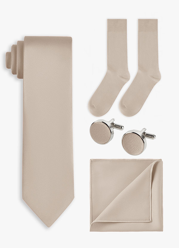 front Ensemble de 4 cravates larges en satin extensible de couleur assortie