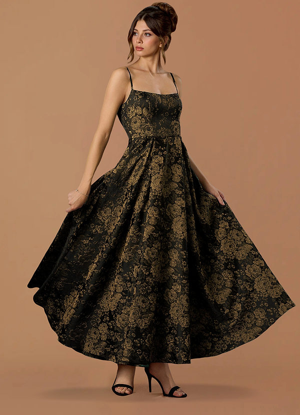 Lorraine Gold Black Maxi Dress image1