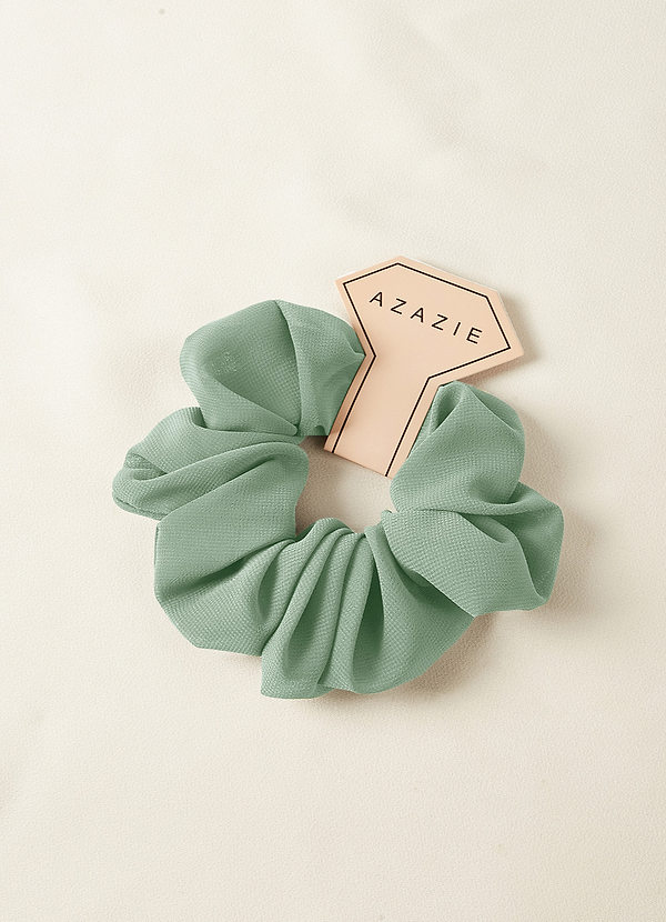 front Matchande färg brudtärne chiffong överstorlek scrunchie set