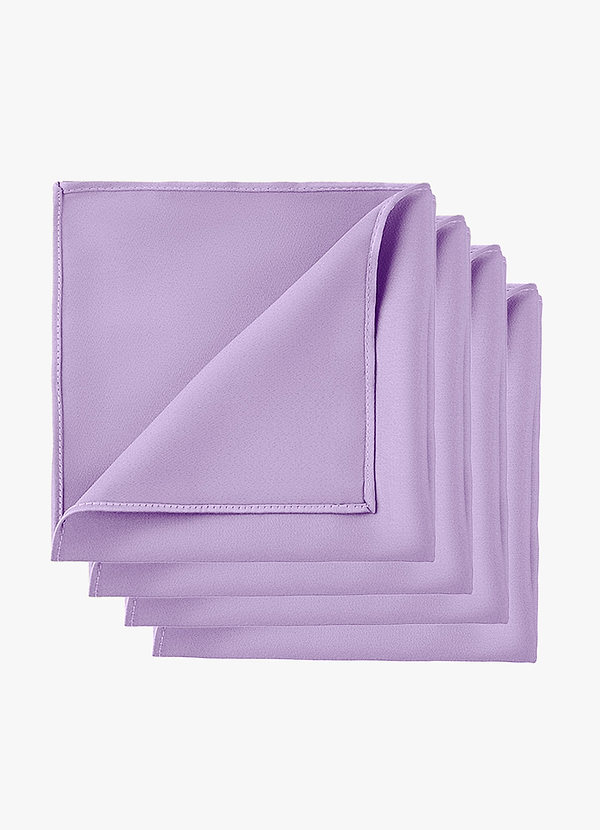 front Stretch Satin Matching Groomsmen Pocket Square Set – 4 Pieces