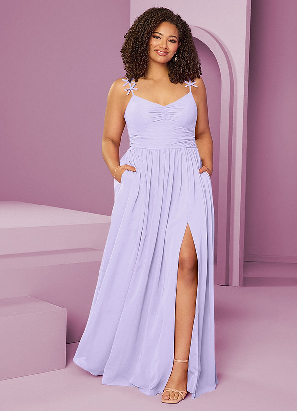 Barbie ♥ Azazie Bridesmaid Dresses Lilac A-Line Pleated Chiffon Dress image1
