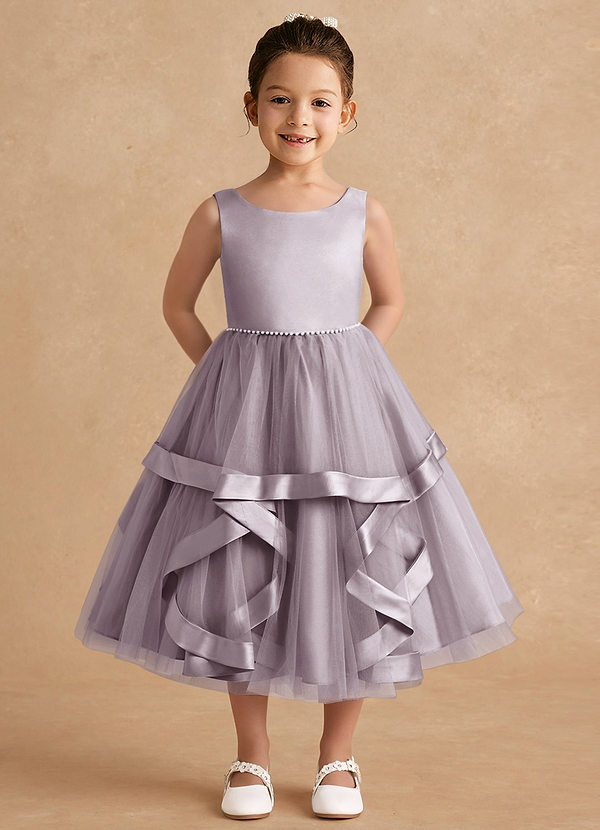 Azazie Posy Flower Girl Dresses Dusk A-Line Beaded Tulle Dress image1