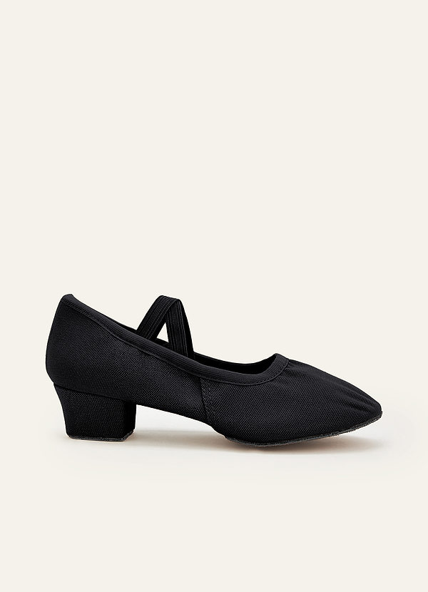 front Zapatos de baile de tacón bajo para la recepción de la boda.