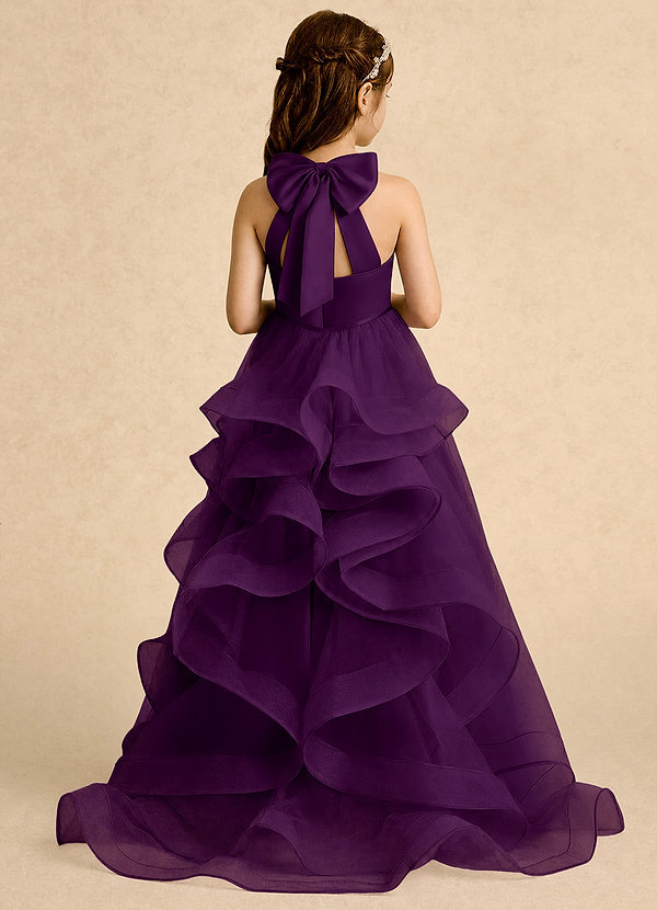 Emie Flower Girl Dresses Grape A-Line Pleated Tulle Dress image1