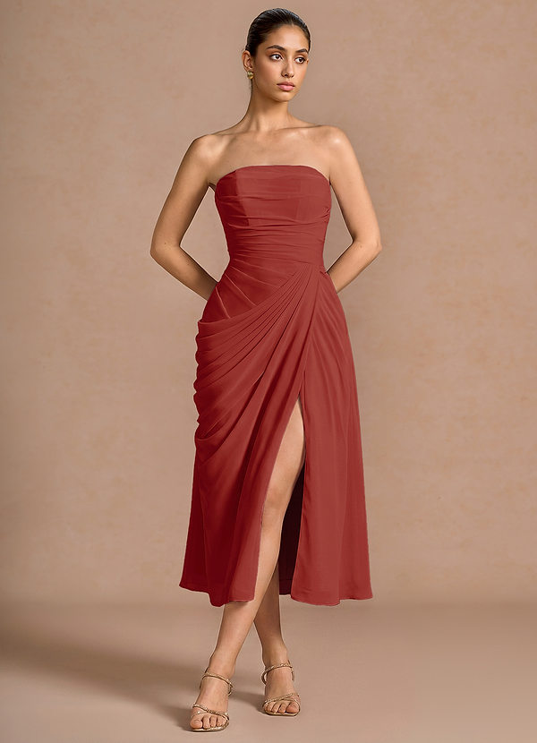 Kaavia Burnt Umber Midi Dress image1
