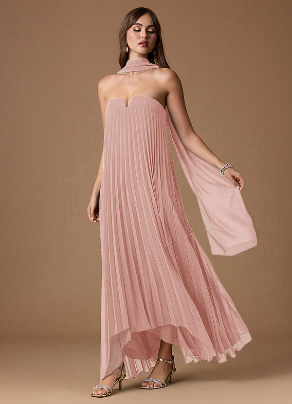 Nahla Haze Pink Allover Pleated Maxi Dress image1