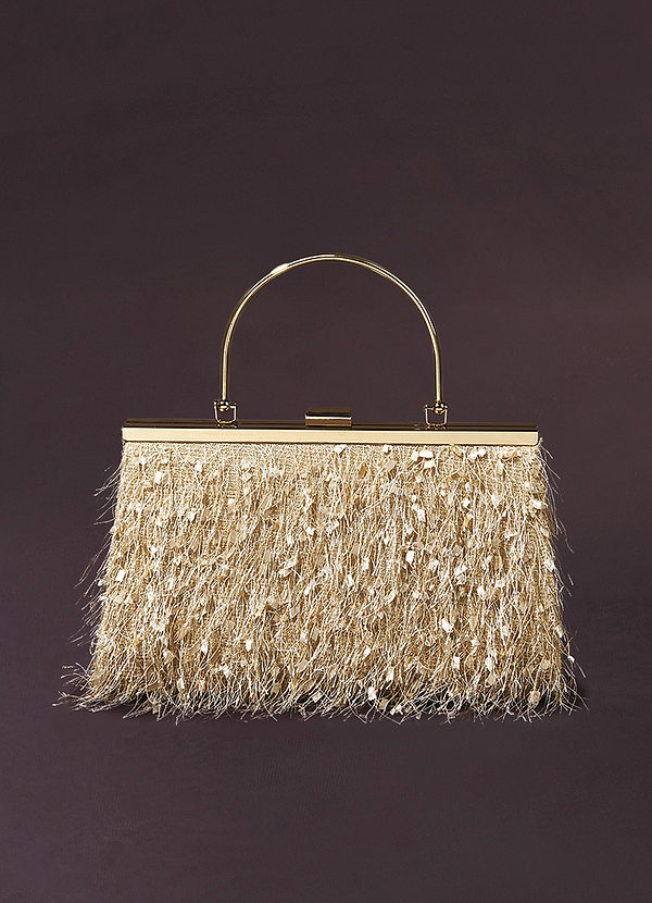 Apricot Feather Tassels Handbag Azazie