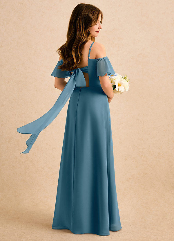 Azazie Robyn Girls Formal Sukienki dla dziewczynek sypiących kwiaty Linia A Dekolt w kształcie serca Szyfon Długość podłogi Sukienka image1