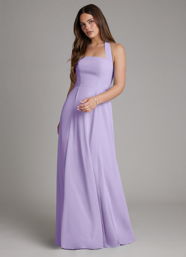 Azazie Irina Bridesmaid Dresses Lilac A-Line Pleated Chiffon Dress image1