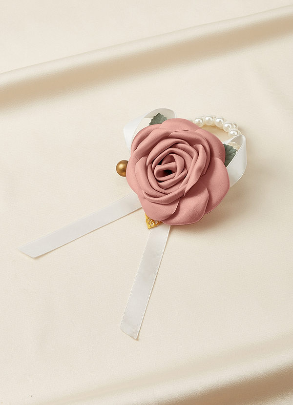 front Matching Color Matte Satin Wrist Corsage