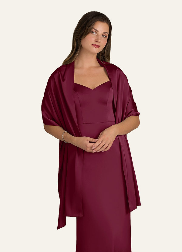 front Azazie Châle Irlandais En Satin Extensible De Couleur Assortie