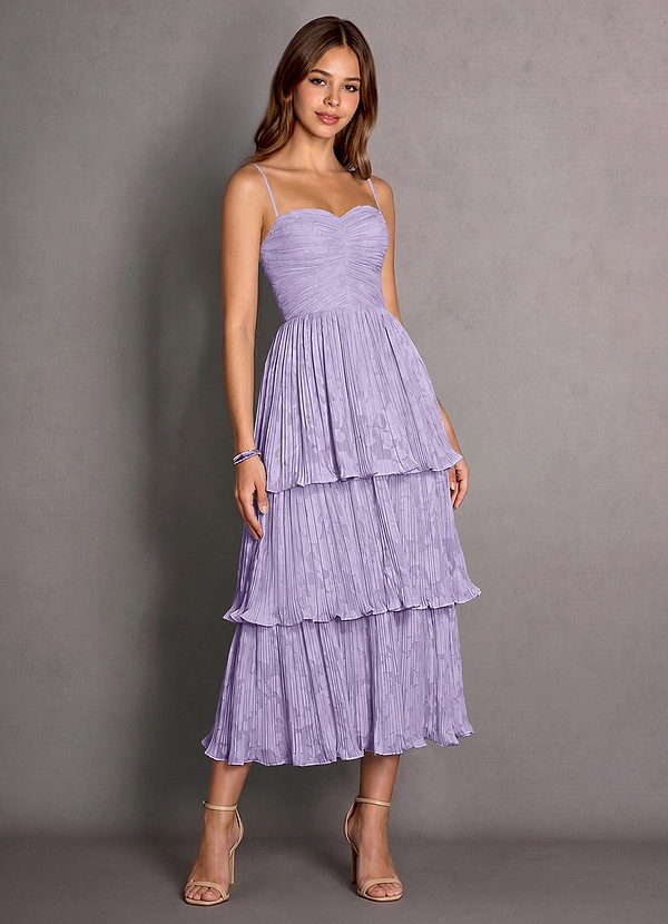 Cosima Lilac Lace A-line Lace Up Back Maxi Dress image1