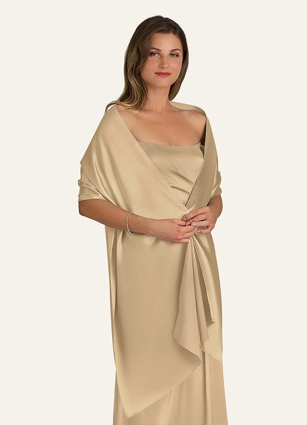 front Azazie Châle En Satin Métallisé De Couleur Assortie