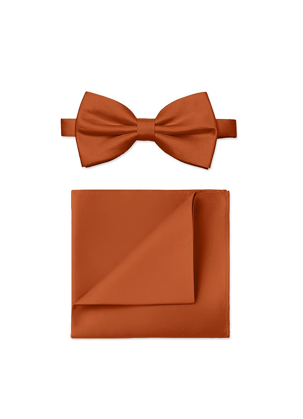 front Matte Satin Bow Tie and Pocket Square Set