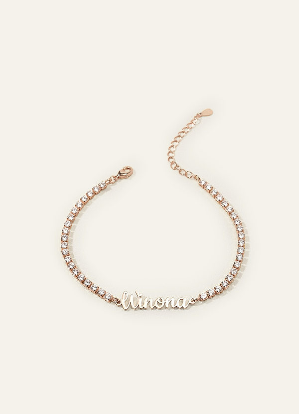 front Tennisarmband met strasssteentjes en aangepaste naam