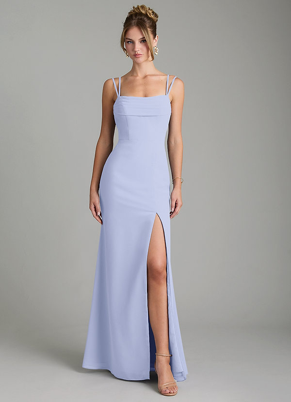 Azazie Egypt Vestidos Dama de Honor Vestido de Lavanda de Gasa de Corte Recto con Escote de Corazón image1