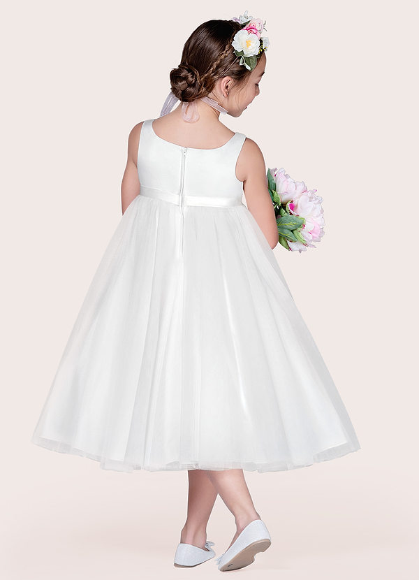 back Azazie Lupine Flower Girl Dress