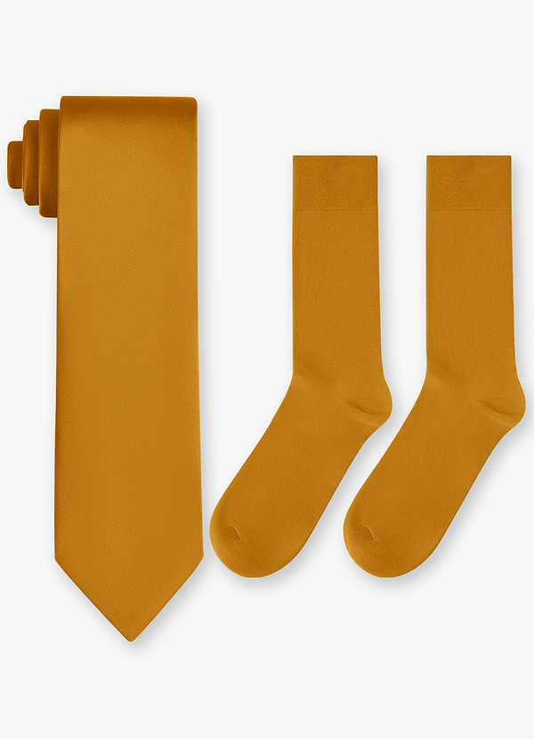 front Matchande Stretch Satin Wide Tie & Bomullsstrumpor Set