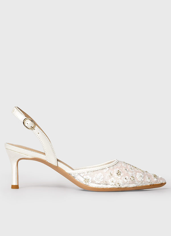 front Hand-Beaded 3D Flowers Bridal Shoes