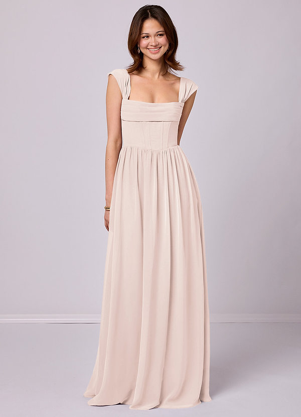 Barbie ♥ Azazie Bridesmaid Dresses Rose Petal A-Line Corset Chiffon Dress image1