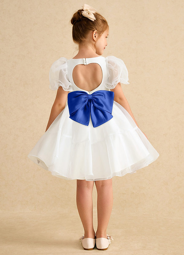 Azazie Debbie Vestidos de Niña de Flores Vestido de Marfil Azul Real de Organza de Princesa con Escote de Corazón image1