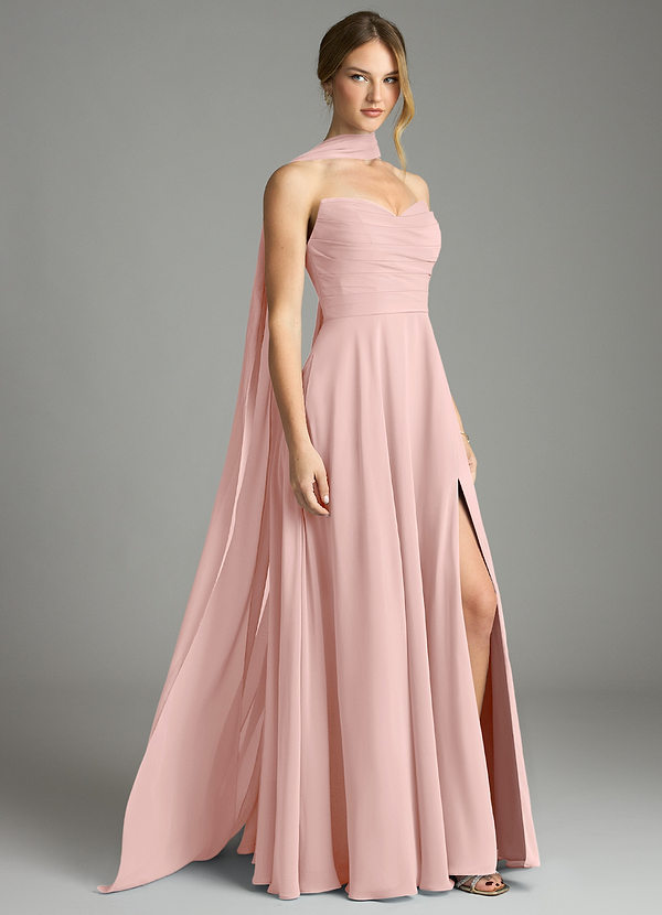 Azazie Ayla Bruidsmeisjes Jurken Jurk van Chiffon met A-Lijn Sweetheart Halslijn Poederroze image1