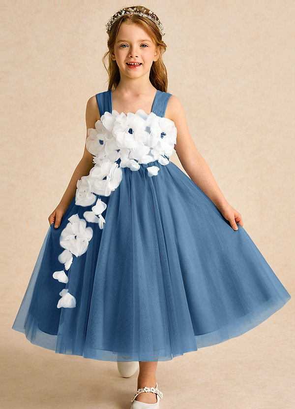 Azazie Dovey Abiti da Ragazza di Fiori Abito Principessa in Tulle Fiocco Crepuscolo image1