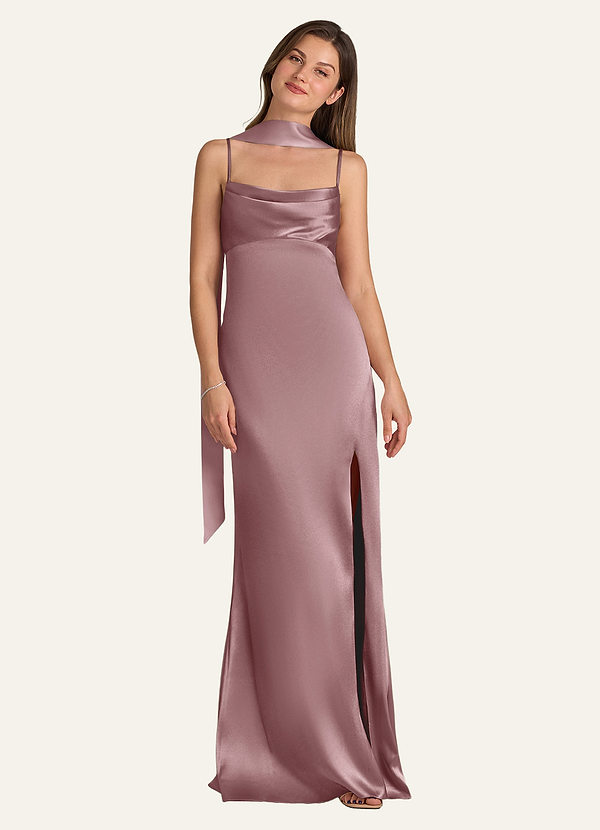 front Azazie Matching Color Matte Satin Scarf