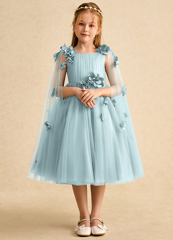 Azazie Staria Blumenkinder Kleider Ballkleid Gestreift Tüll Kleid Nebel image1