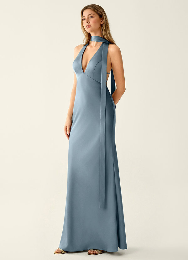 Wrenllien Poudre Bleue Robe de bal en satin image1