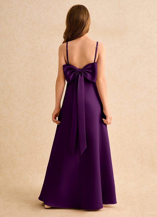 Azazie Joella Girls Formal Klänningar för brudeflicka Klä A-Line i Matt satäng Plisserad image1