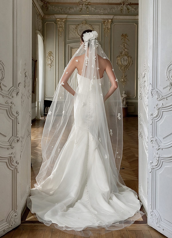 front Velo da cappella floreale 3D The Garden Tiers