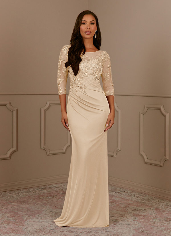 Azazie Fatemah Mother of the Bride Dresses Mermaid Scoop Lace Lace Floor-Length Dress image1