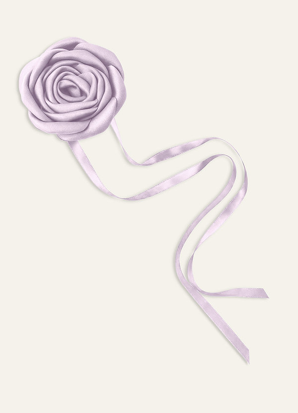front Matching Color Matte Satin Rose Flower Rope Necklace
