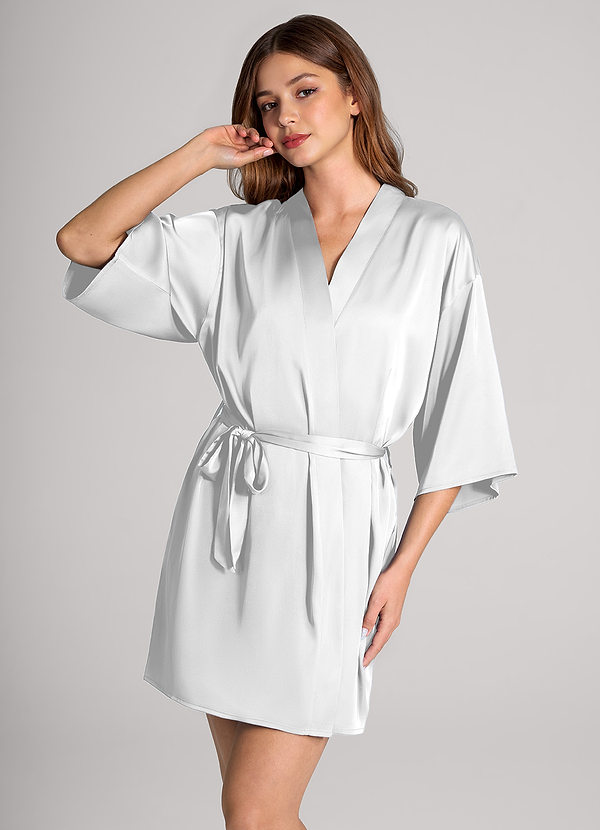 front Robe en satin classique de couleur assortie