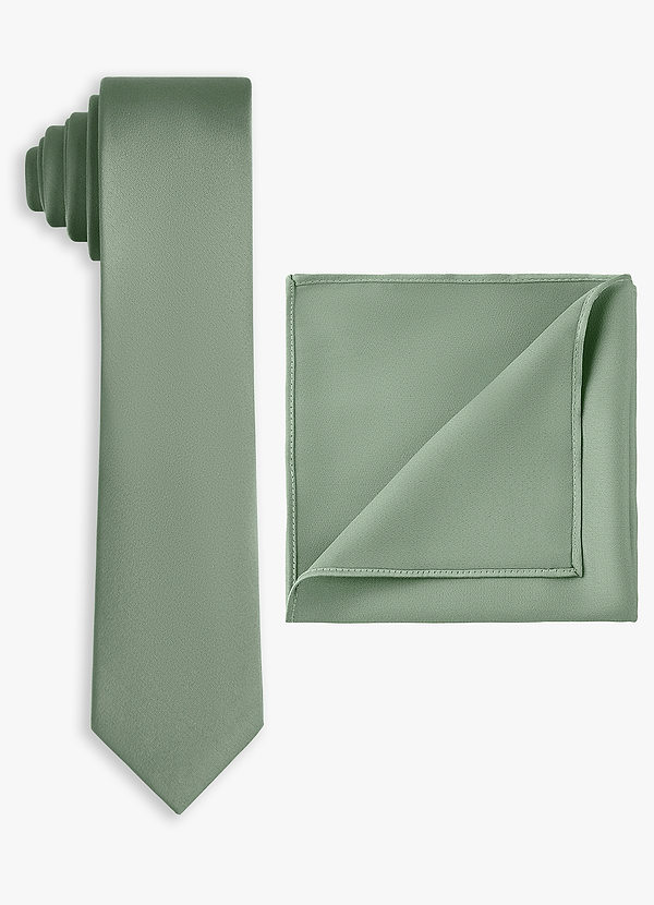 front Stretch Satin Skinny Tie and Pocket Square Set
