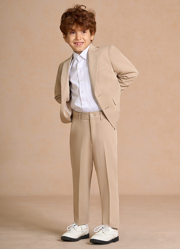 front Oliver Boys Tan 2-Piece Suit