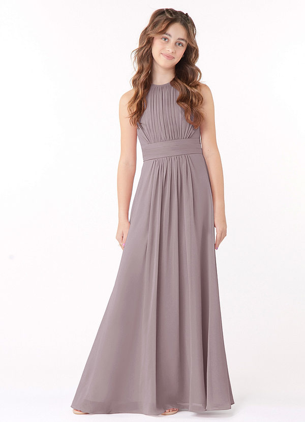Azazie Bonnie Junior Dusk A-Line Pleated Chiffon Dress image1