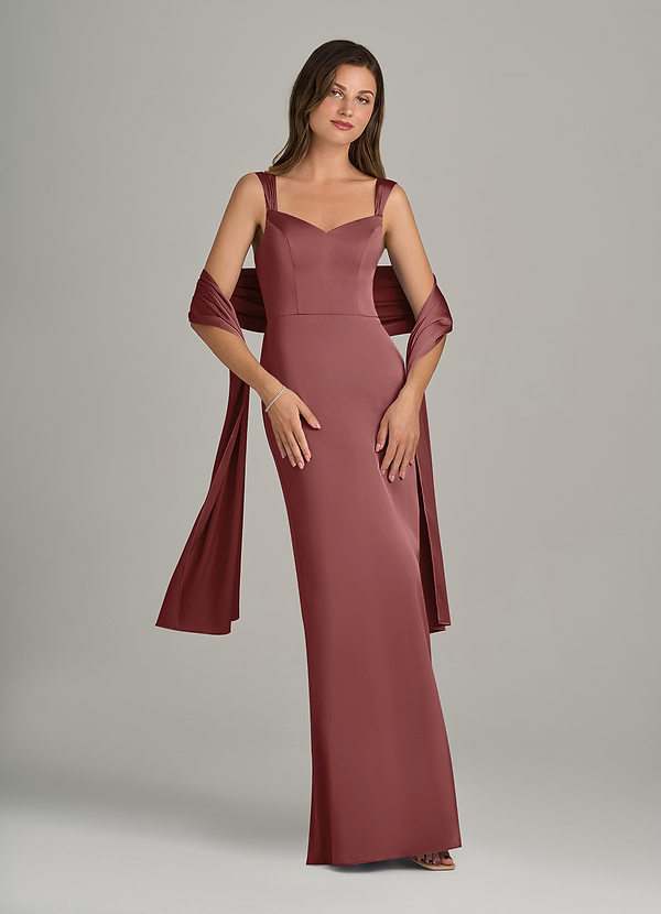 front Azazie Matching Color Stretch Satin Shawl