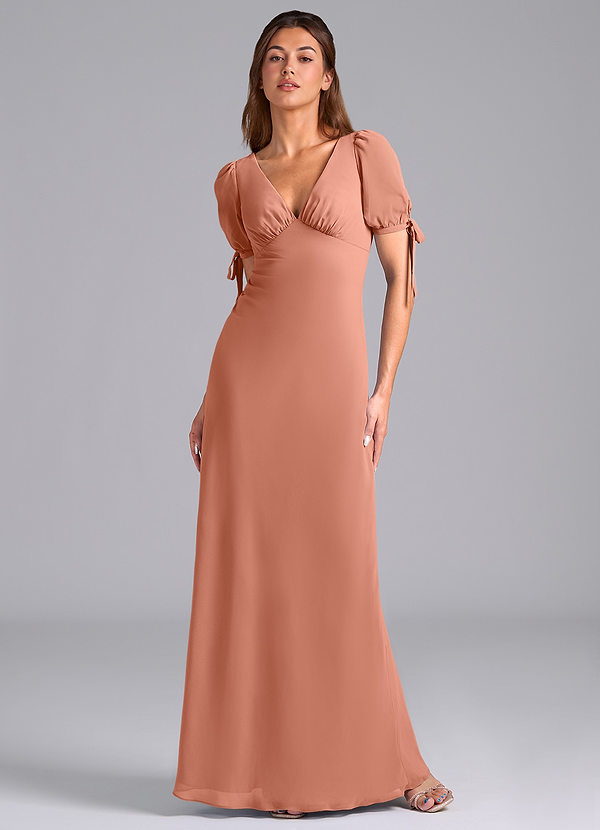 Azazie Pheby Bridesmaid Dresses MAI TAI A-Line Pleated Chiffon Dress image1