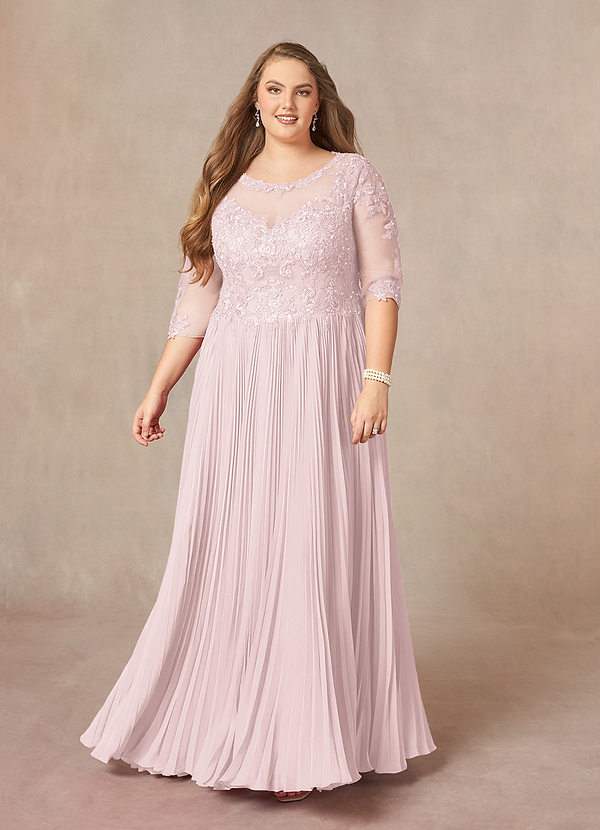 Azazie Corinne Mother of the Brides Dresses Blushing Pink A-Line Sequins Chiffon Dress image1