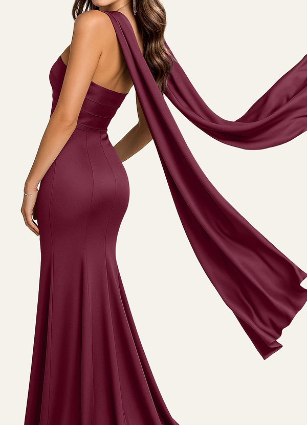 front Azazie Matching Color Stretch Satin Scarf