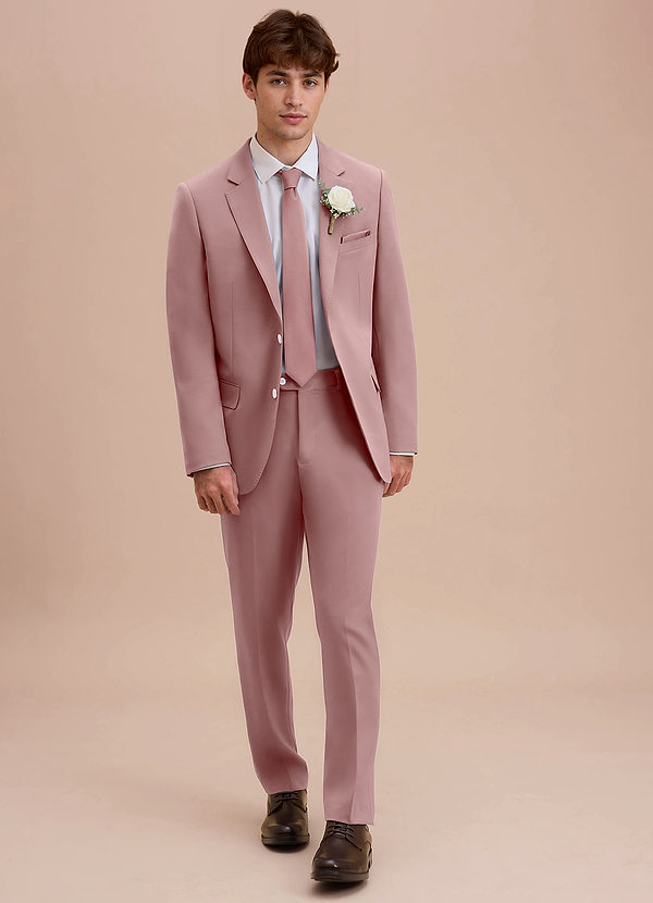 front Ethan Dusty Rose Refined Weave Suit