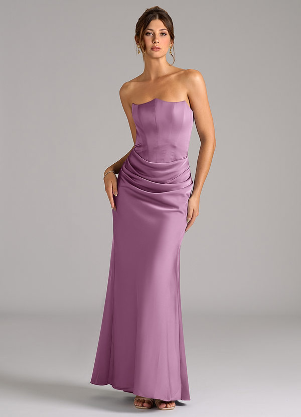Azazie Debby Bridesmaid Dresses Wisteria Mermaid Strapless Stretch Satin Convertible Dress image1