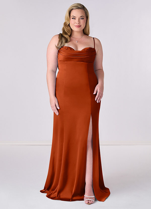 Barbie ♥ Azazie Bridesmaid Dresses Paprika Mermaid Corset Stretch Satin Dress image1