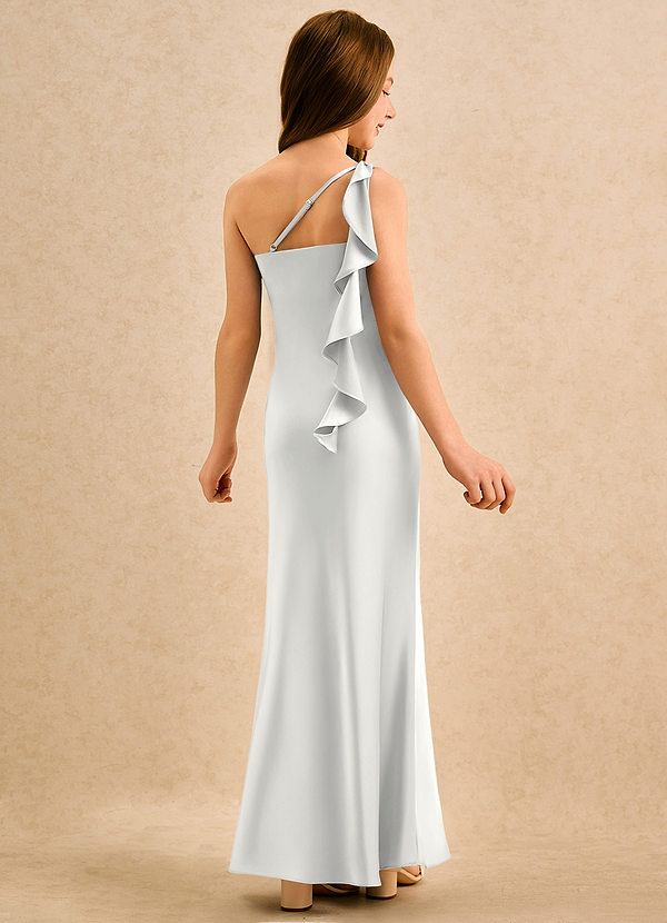 Azazie Almond Girls Formal Klänningar för brudeflicka Klä Tubklänning i Stretch Satin Ena axeln image1