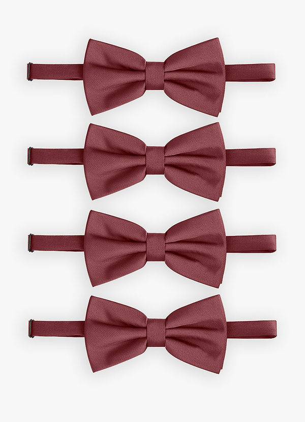 front Adjustable Stretch Satin Bow Tie – 4-Piece Set