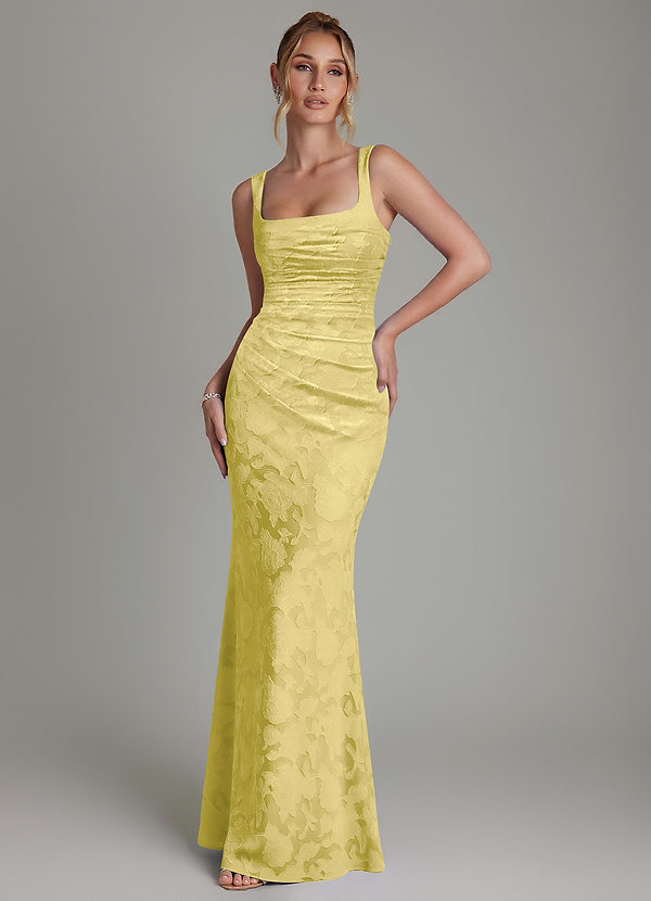 Azazie Agustina Vestidos Dama de Honor Vestido de Canario de Devorado Floral de Corte Sirena con Corsé image1